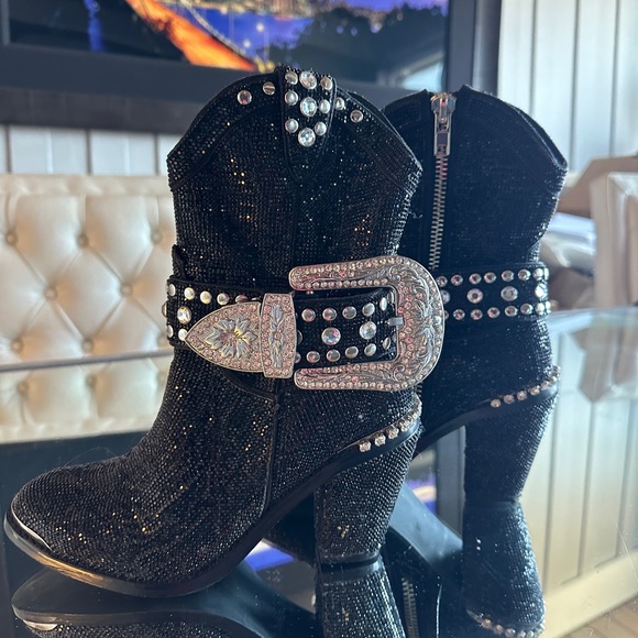 Club Exx Sheriff Shine Cowboy Boots 7 Black - Picture 3 of 13